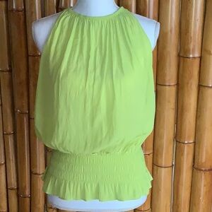 Catherine Malandrino Sleeveless Blouse Light Lime Green Small